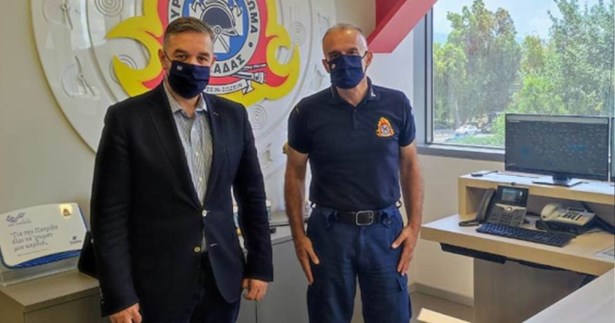 Συνάντηση του Θέμη Χειμάρα με τον Αρχηγό της Πυροσβεστικής